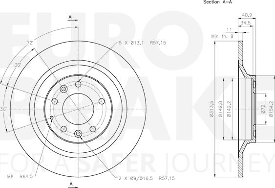 Eurobrake 5815313265 - Disque de frein cwaw.fr