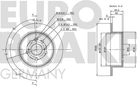 Eurobrake 5815204558 - Disque de frein cwaw.fr