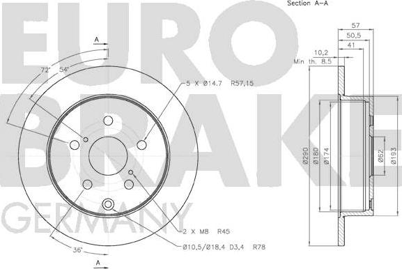 Eurobrake 58152045112 - Disque de frein cwaw.fr