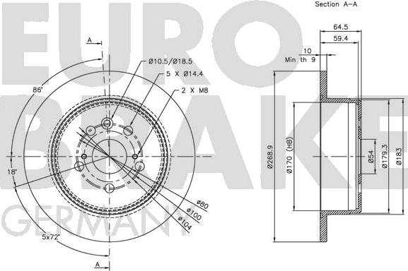 Eurobrake 5815204533 - Disque de frein cwaw.fr