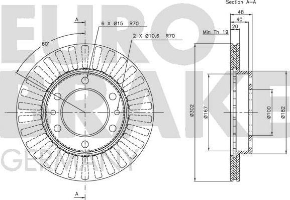 Eurobrake 5815204522 - Disque de frein cwaw.fr