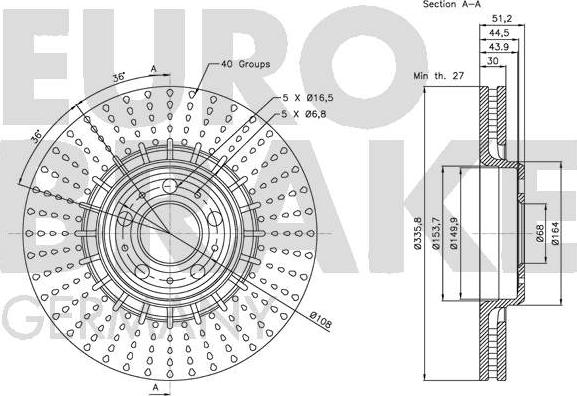 Eurobrake 5815204853 - Disque de frein cwaw.fr