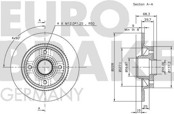 Eurobrake 5815204836 - Disque de frein cwaw.fr