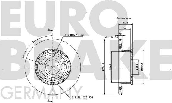 Eurobrake 5815204746 - Disque de frein cwaw.fr