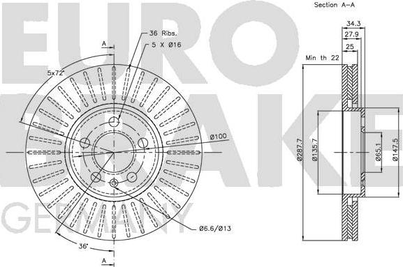 Eurobrake 5815204760 - Disque de frein cwaw.fr