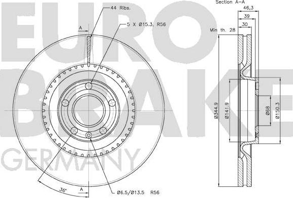 Eurobrake 58152047112 - Disque de frein cwaw.fr