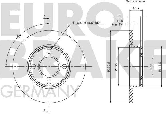 Eurobrake 5815204718 - Disque de frein cwaw.fr