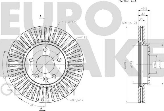 Eurobrake 5815205015 - Disque de frein cwaw.fr