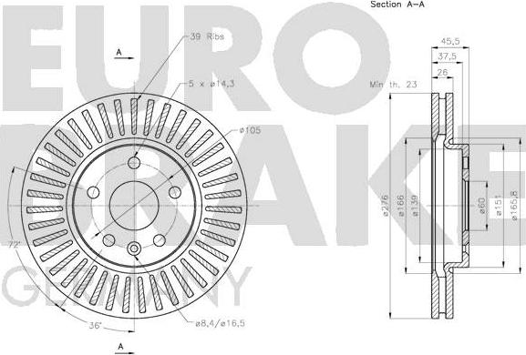 Eurobrake 5815205013 - Disque de frein cwaw.fr