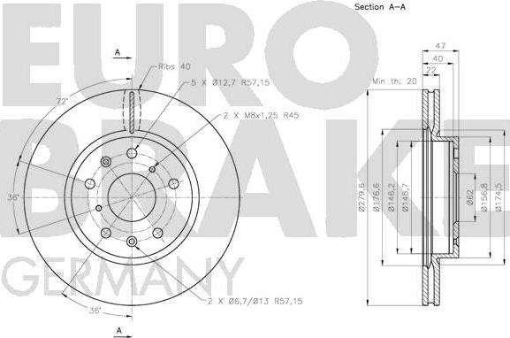 Eurobrake 5815205218 - Disque de frein cwaw.fr