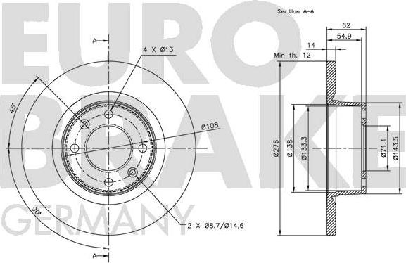 Eurobrake 5815201930 - Disque de frein cwaw.fr