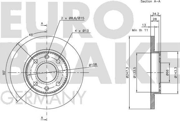 Eurobrake 5815201926 - Disque de frein cwaw.fr