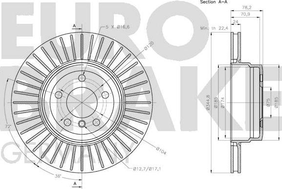 Eurobrake 5815201590 - Disque de frein cwaw.fr