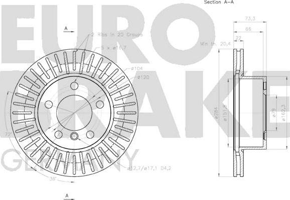 Eurobrake 58152015100 - Disque de frein cwaw.fr