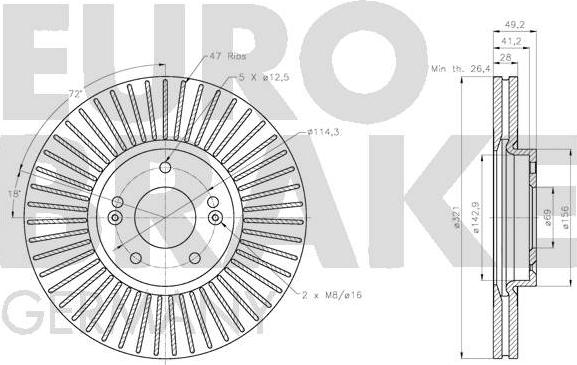 Eurobrake 5815203450 - Disque de frein cwaw.fr