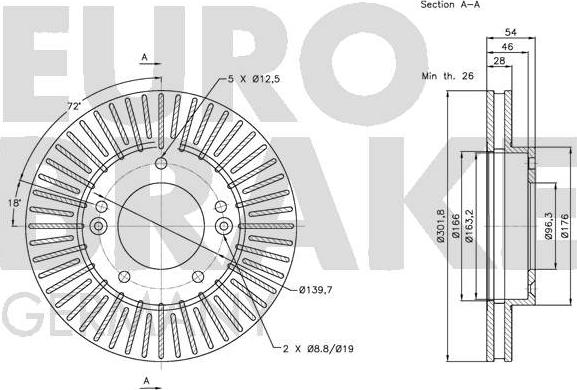 Eurobrake 5815203519 - Disque de frein cwaw.fr