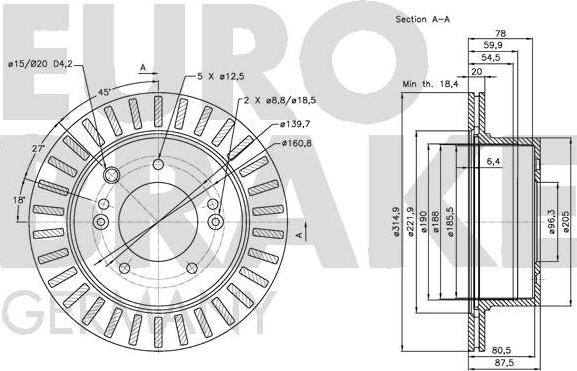 Eurobrake 5815203520 - Disque de frein cwaw.fr