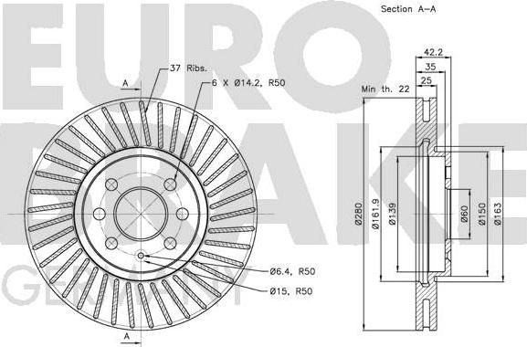 Eurobrake 5815203652 - Disque de frein cwaw.fr