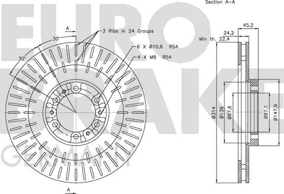 Eurobrake 5815203044 - Disque de frein cwaw.fr