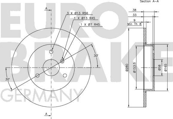 Eurobrake 5815203348 - Disque de frein cwaw.fr