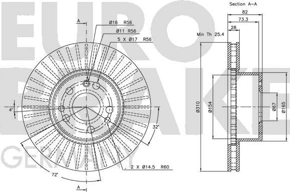 Eurobrake 5815203350 - Disque de frein cwaw.fr