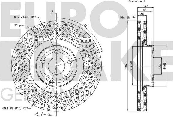 Eurobrake 5815203366 - Disque de frein cwaw.fr