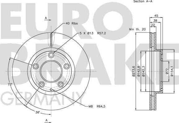 Eurobrake 5815203258 - Disque de frein cwaw.fr