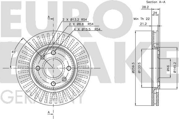 Eurobrake 5815203719 - Disque de frein cwaw.fr