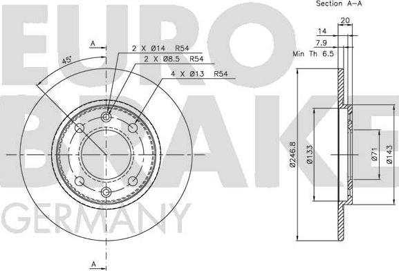 Eurobrake 5815203718 - Disque de frein cwaw.fr