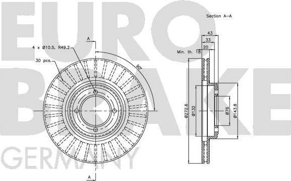 Eurobrake 5815203713 - Disque de frein cwaw.fr