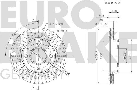 Eurobrake 5815202528 - Disque de frein cwaw.fr