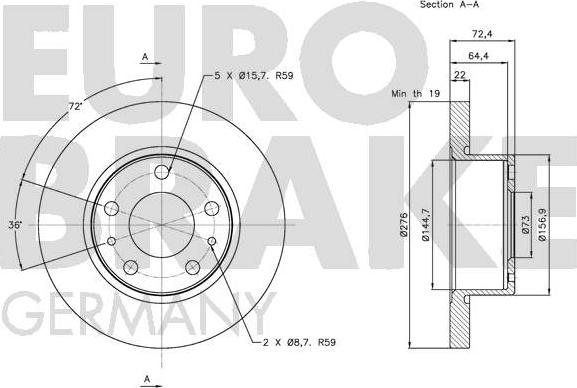 Eurobrake 5815202347 - Disque de frein cwaw.fr