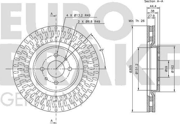 Eurobrake 5815202332 - Disque de frein cwaw.fr