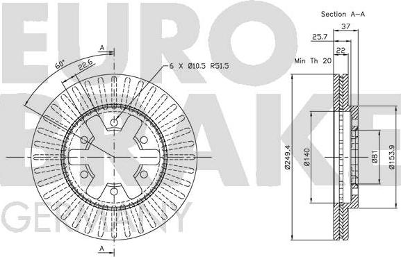 Eurobrake 5815202233 - Disque de frein cwaw.fr