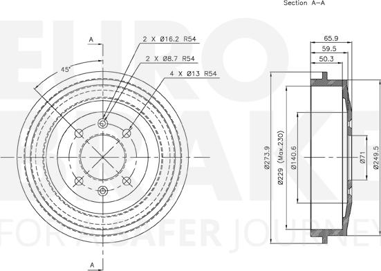 Eurobrake 5825253708 - Tambour de frein cwaw.fr