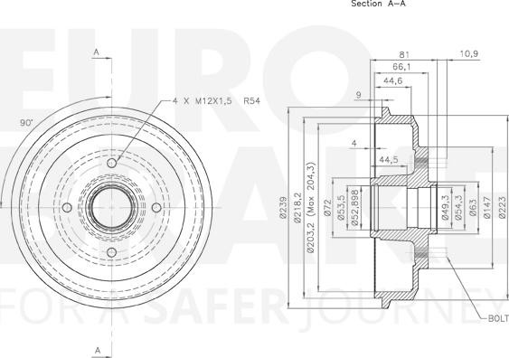 Eurobrake 5825252534 - Tambour de frein cwaw.fr