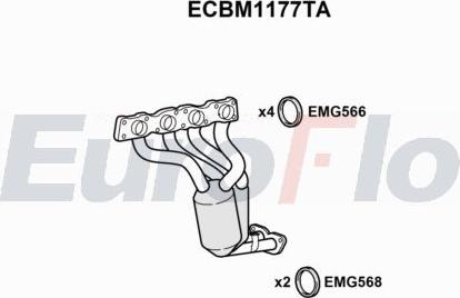 EuroFlo ECBM1177TA - Catalyseur cwaw.fr