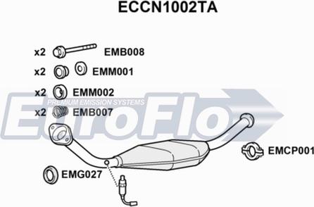 EuroFlo ECCN1002TA - Catalyseur cwaw.fr