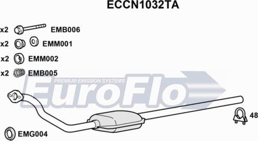 EuroFlo ECCN1032TA - Catalyseur cwaw.fr