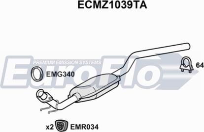 EuroFlo ECMZ1039TA - Catalyseur cwaw.fr