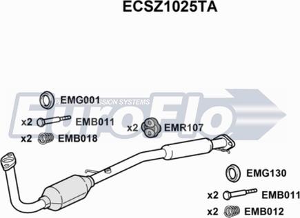 EuroFlo ECSZ1025TA - Catalyseur cwaw.fr