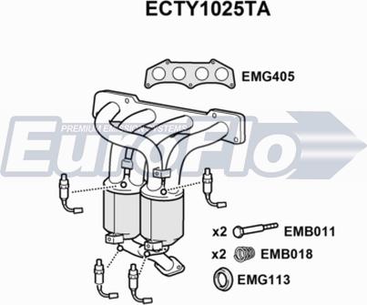 EuroFlo ECTY1025TA - Catalyseur cwaw.fr