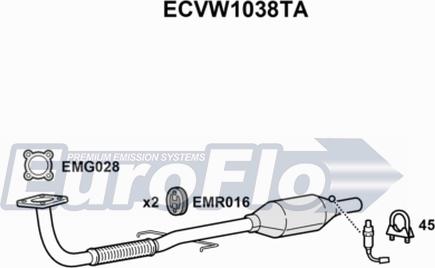 EuroFlo ECVW1038TA - Catalyseur cwaw.fr