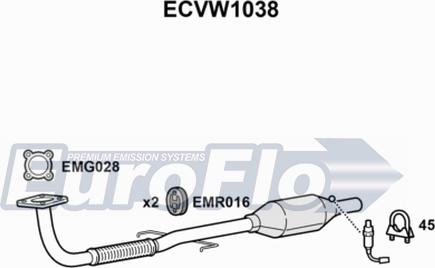 EuroFlo ECVW1038 - Catalyseur cwaw.fr