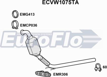 EuroFlo ECVW1075TA - Catalyseur cwaw.fr