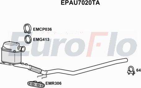 EuroFlo EPAU7020TA - Filtre à particules / à suie, échappement cwaw.fr