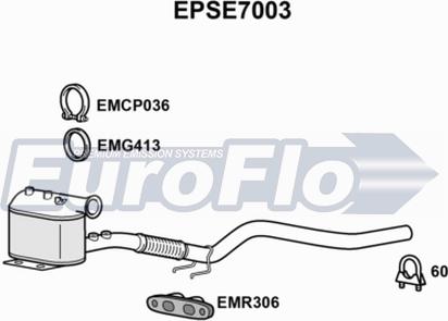 EuroFlo EPSE7003 - Filtre à particules / à suie, échappement cwaw.fr