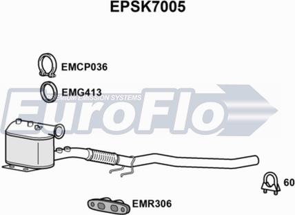 EuroFlo EPSK7005 - Filtre à particules / à suie, échappement cwaw.fr