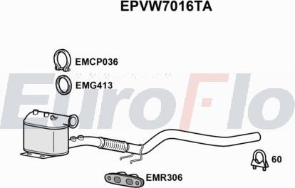 EuroFlo EPVW7016TA - Filtre à particules / à suie, échappement cwaw.fr