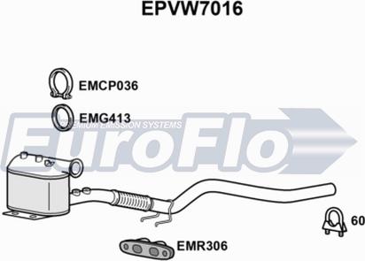 EuroFlo EPVW7016 - Filtre à particules / à suie, échappement cwaw.fr